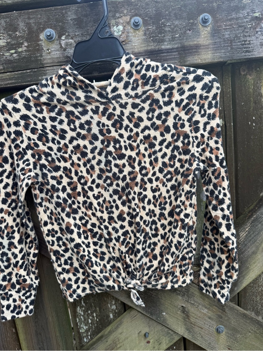 Old Navy Leopard Print Kids Hoodie - Beige, Brown, Black
